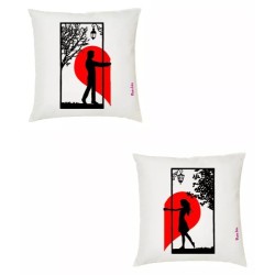 2 cuscini 40x40 disegno cuore regalo amore uomo donna festa innamorati