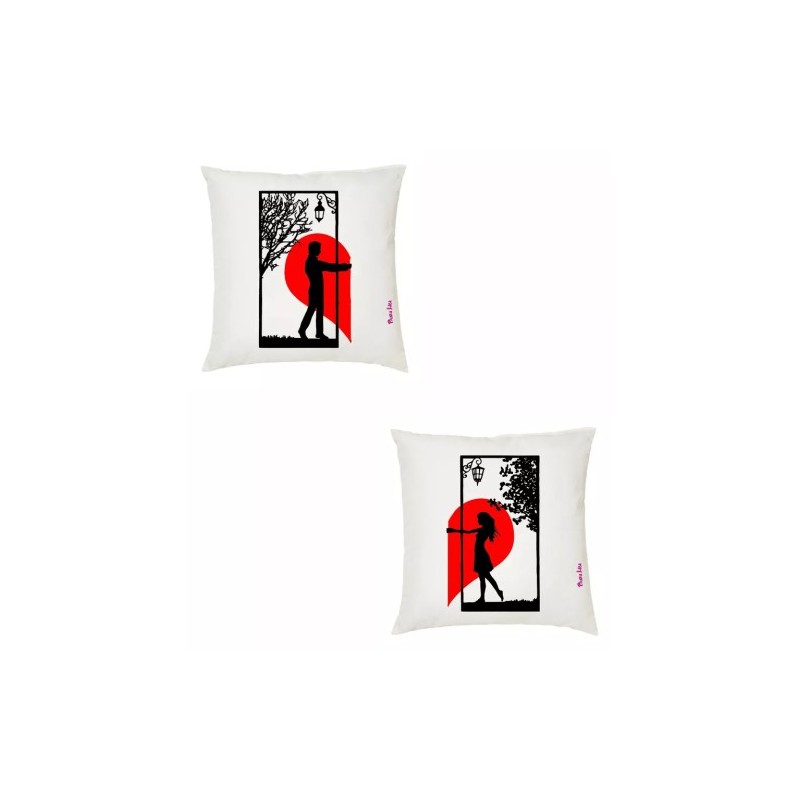 2 cuscini 40x40 disegno cuore regalo amore uomo donna festa innamorati