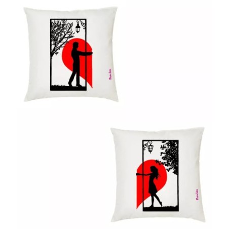 2 cuscini 40x40 disegno cuore regalo amore uomo donna festa innamorati