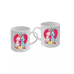 2 tazzine caffe coppia scritta in spagnolo tu y yo coniglietto cuore idea regalo