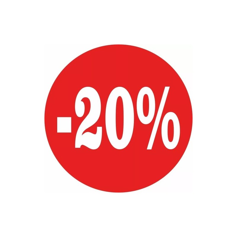 Adesivo saldi vetrofania stampa diametro 45 cm ideale Vetrine pubblicita' 20%