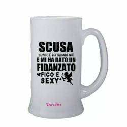 bicchiere birra scritta cupido fidanzato figo e sexy san valentino regalo amore