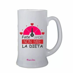 bicchiere birra scritta fate l'amore non fate la dieta san valentino regalo