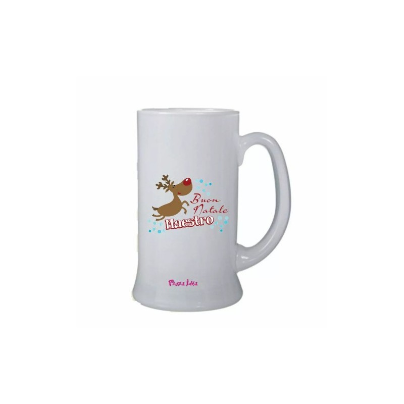 Boccale bicchiere birra 0,5 scritta buon natale maestro regalo natale alunni