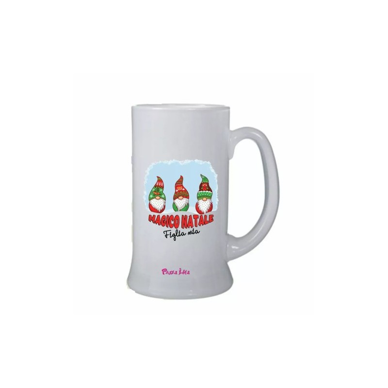 Boccale bicchiere birra 0,5 scritta magico natale figlia mia regalo natale mamma