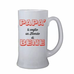 boccale bicchiere birra scritta papa' ti voglio un mondo di bene festa compleann