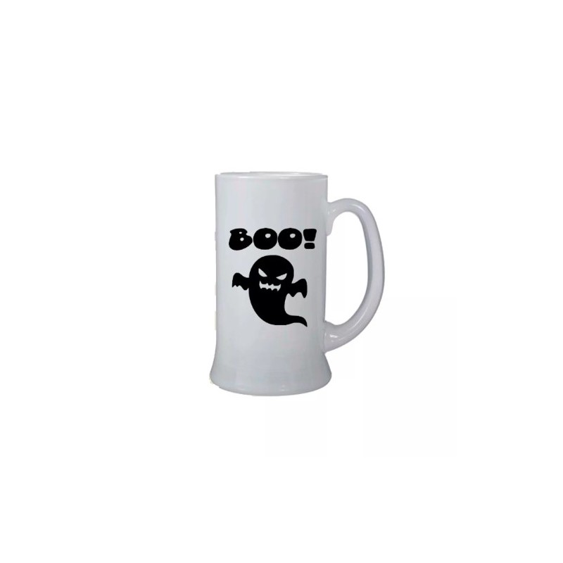 Boccale birra bicchiere 0,5 ml con disegno fantasma boo halloween