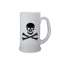 Boccale birra bicchiere con disegno teschio morte idea regalo