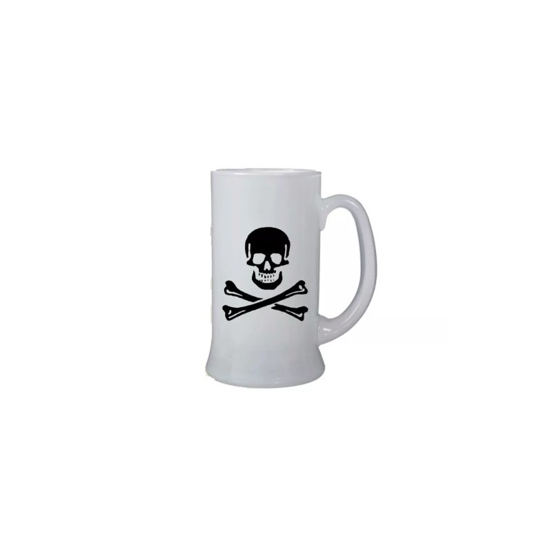 Boccale birra bicchiere con disegno teschio morte idea regalo