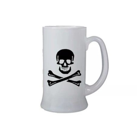 Boccale birra bicchiere con disegno teschio morte idea regalo