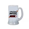 Boccale birra bicchiere con scritta christmas mode regalo di natale uomo donna