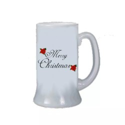 Boccale birra bicchiere con scritta merry christmas regalo di natale uomo donna