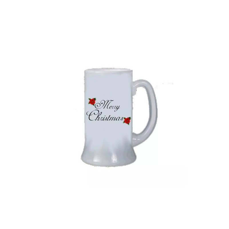 Boccale birra bicchiere con scritta merry christmas regalo di natale uomo donna