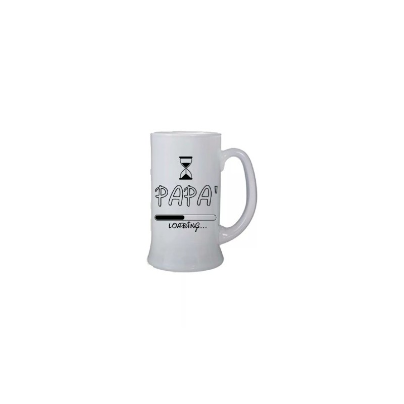 Boccale birra bicchiere ml 0,5 scritta papà loading idea regalo festa del papà
