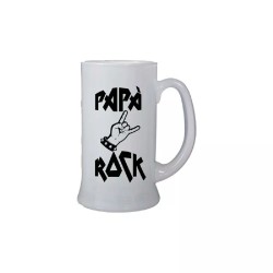 Boccale birra bicchiere ml 0,5 scritta papà rock idea regalo festa del papà