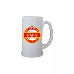 Boccale birra bicchiere scritta auguri papà del mondo idea regalo festa del papà