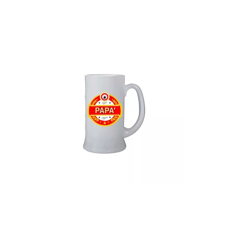Boccale birra bicchiere scritta auguri papà del mondo idea regalo festa del papà