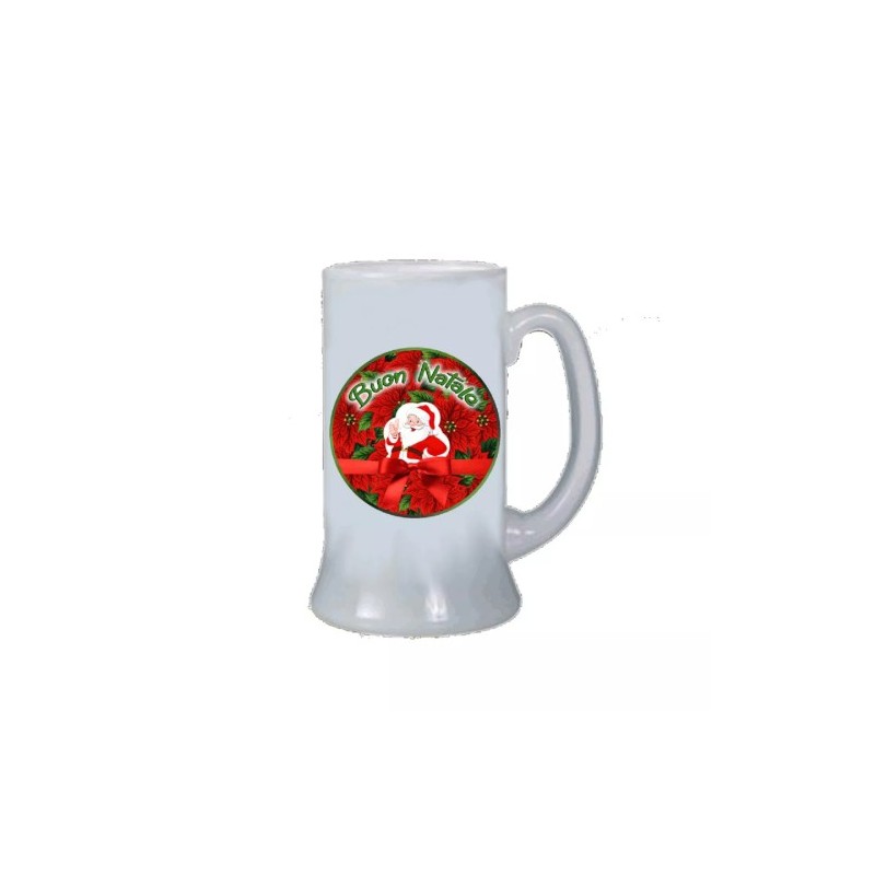 Boccale birra bicchiere scritta buon natale babbo regalo di natale uomo donna