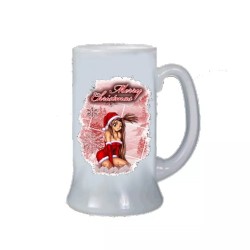 Boccale birra bicchiere scritta buon natale merry christmas regalo uomo donna