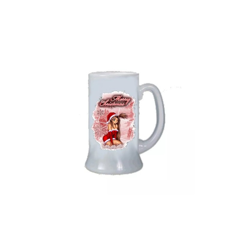 Boccale birra bicchiere scritta buon natale merry christmas regalo uomo donna