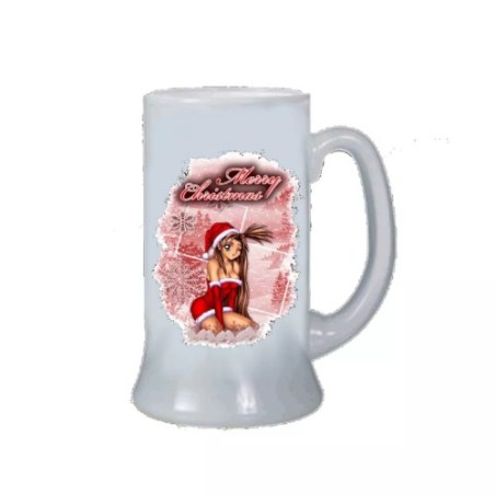 Boccale birra bicchiere scritta buon natale merry christmas regalo uomo donna