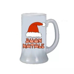 Boccale birra bicchiere scritta buon natale regalo uomo donna