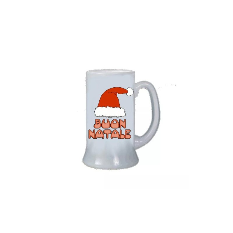 Boccale birra bicchiere scritta buon natale regalo uomo donna