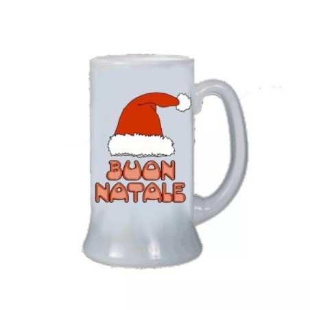 Boccale birra bicchiere scritta buon natale regalo uomo donna