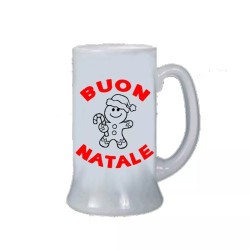 Boccale birra bicchiere scritta buon natale regalo uomo donna