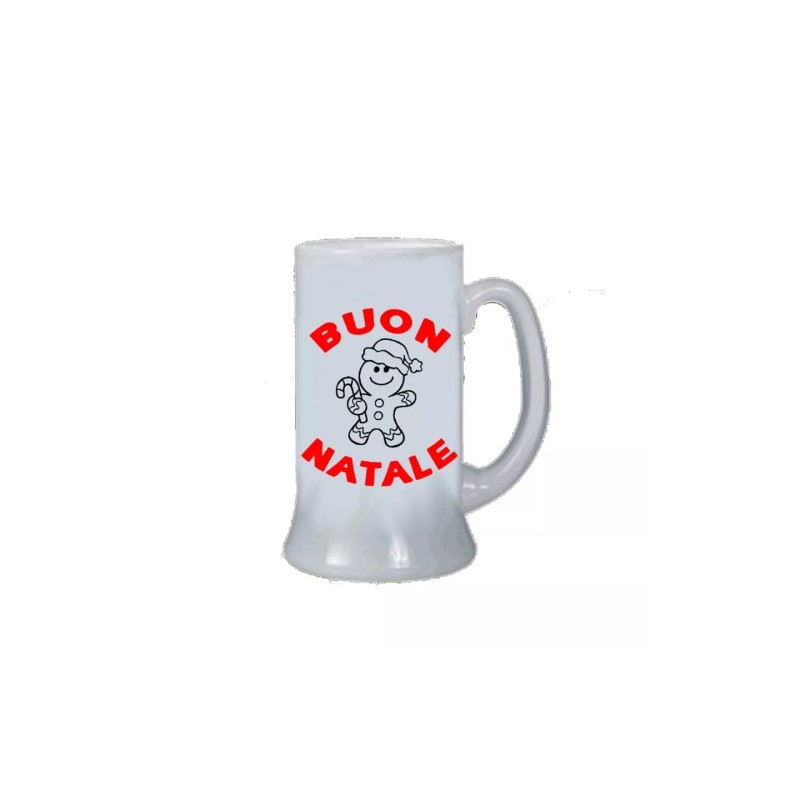 Boccale birra bicchiere scritta buon natale regalo uomo donna