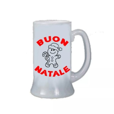 Boccale birra bicchiere scritta buon natale regalo uomo donna