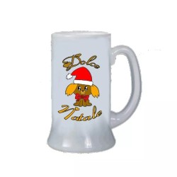Boccale birra bicchiere scritta dolce natale merry christmas regalo uomo donna