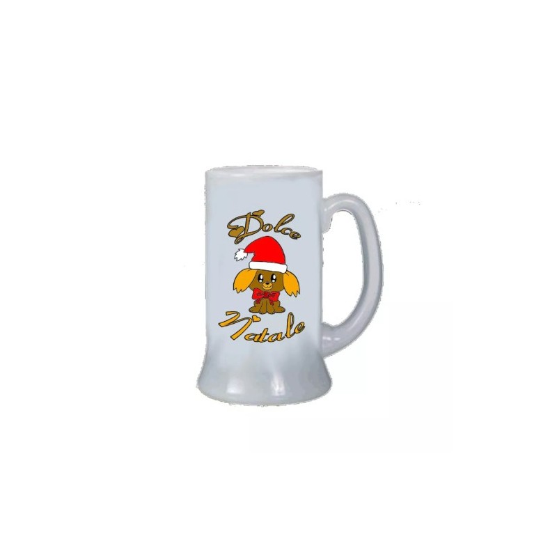 Boccale birra bicchiere scritta dolce natale merry christmas regalo uomo donna