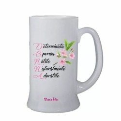 Boccale birra bicchiere scritta donna determinata festa della donna idea regalo
