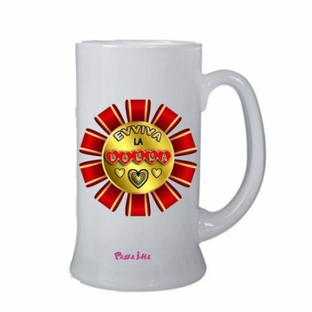 Boccale birra bicchiere scritta evviva la donna festa della donna idea regalo