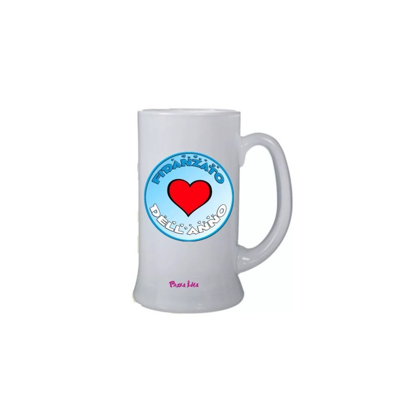 Boccale birra bicchiere scritta fidanzato dell'anno idea regalo san valentino
