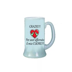 Boccale birra bicchiere scritta grazie per aver afferrato il cuore san valentino