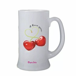 Boccale birra bicchiere scritta i love you ciliegie idea regalo san valentino