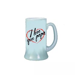boccale birra bicchiere scritta i love you papa' cuore idea regalo festa