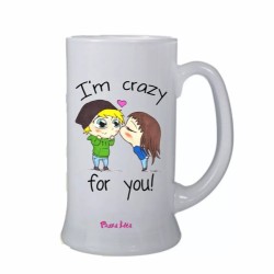 Boccale birra bicchiere scritta i'm crazy for you san valentino idea regalo