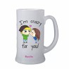 Boccale birra bicchiere scritta i'm crazy for you san valentino idea regalo