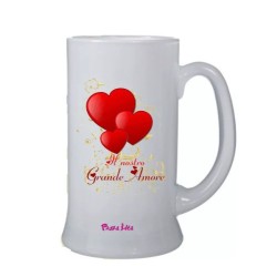 Boccale birra bicchiere scritta il nostro grande amore idea regalo san valentino