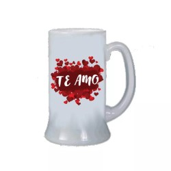 Boccale birra bicchiere scritta in spagnolo te amo san valentino amore