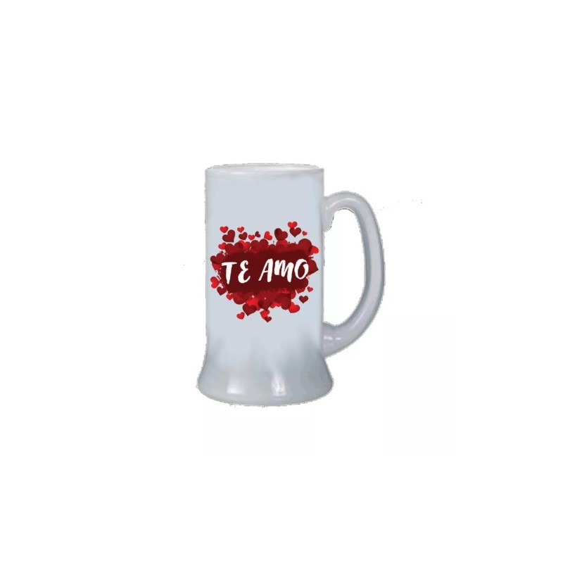 Boccale birra bicchiere scritta in spagnolo te amo san valentino amore