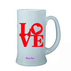 Boccale birra bicchiere scritta love san valentino idea regalo cuore