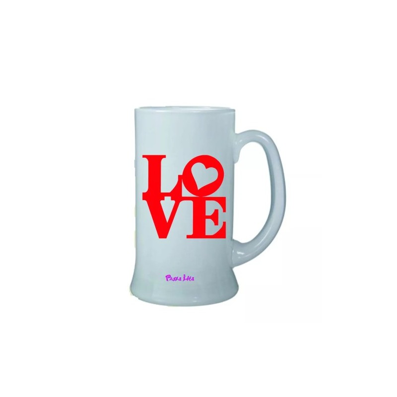 Boccale birra bicchiere scritta love san valentino idea regalo cuore