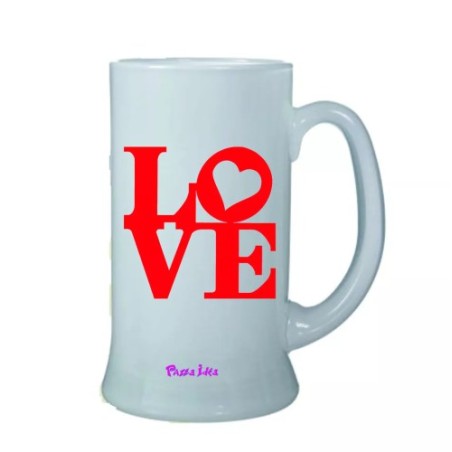 Boccale birra bicchiere scritta love san valentino idea regalo cuore