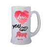 Boccale birra bicchiere scritta love you and beer idea regalo san valentino
