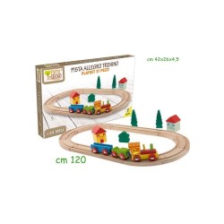 Un mondo di avventure su rotaia! Con questo trenino in legno, i più piccoli potranno far viaggiare il loro piccolo treno.21 pez