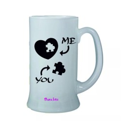 Boccale birra bicchiere scritta me you puzzle cuore san valentino idea regalo
